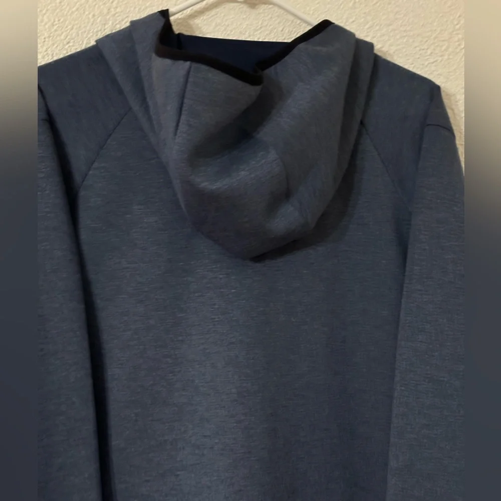 Zeroxposur Jacket Men Heathered Blue Zip Front Hooded Three Front Pockets Size L - Picture 4 of 7